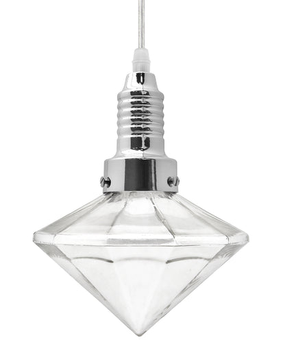 Retro Glass Diamond Shape Chrome Ceiling Pendant Light - Free delivery on all orders