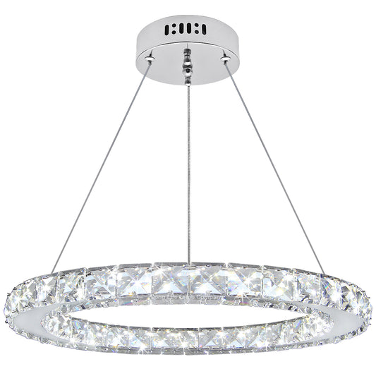 Modern Round Chandelier LED Ring Pendant Ceiling Light Cool White M0170