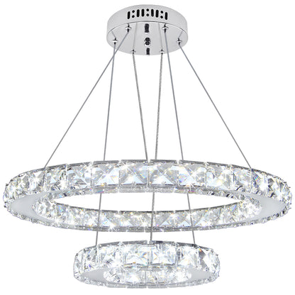Modern Round Chandelier LED Ring Pendant Ceiling Light Cool White M0171