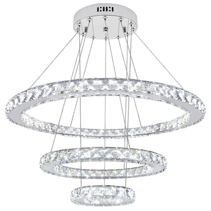 Modern Round Chandelier LED Ring Pendant Ceiling Light Cool White M0172