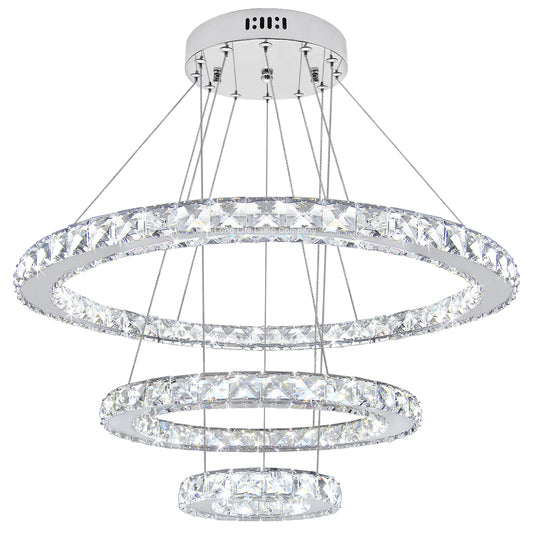 Modern Round Chandelier LED Ring Pendant Ceiling Light Cool White M0172