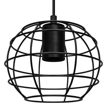 Wire Cage Globe Black Metal Pendant Light - Free delivery on all orders