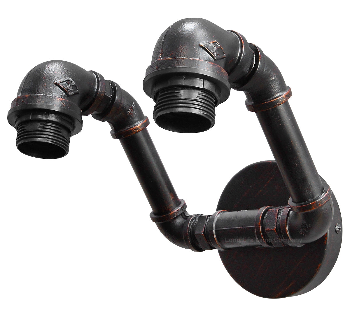 Twin Vintage Industrial Pipe Wall Light M0191P - Free delivery on all orders