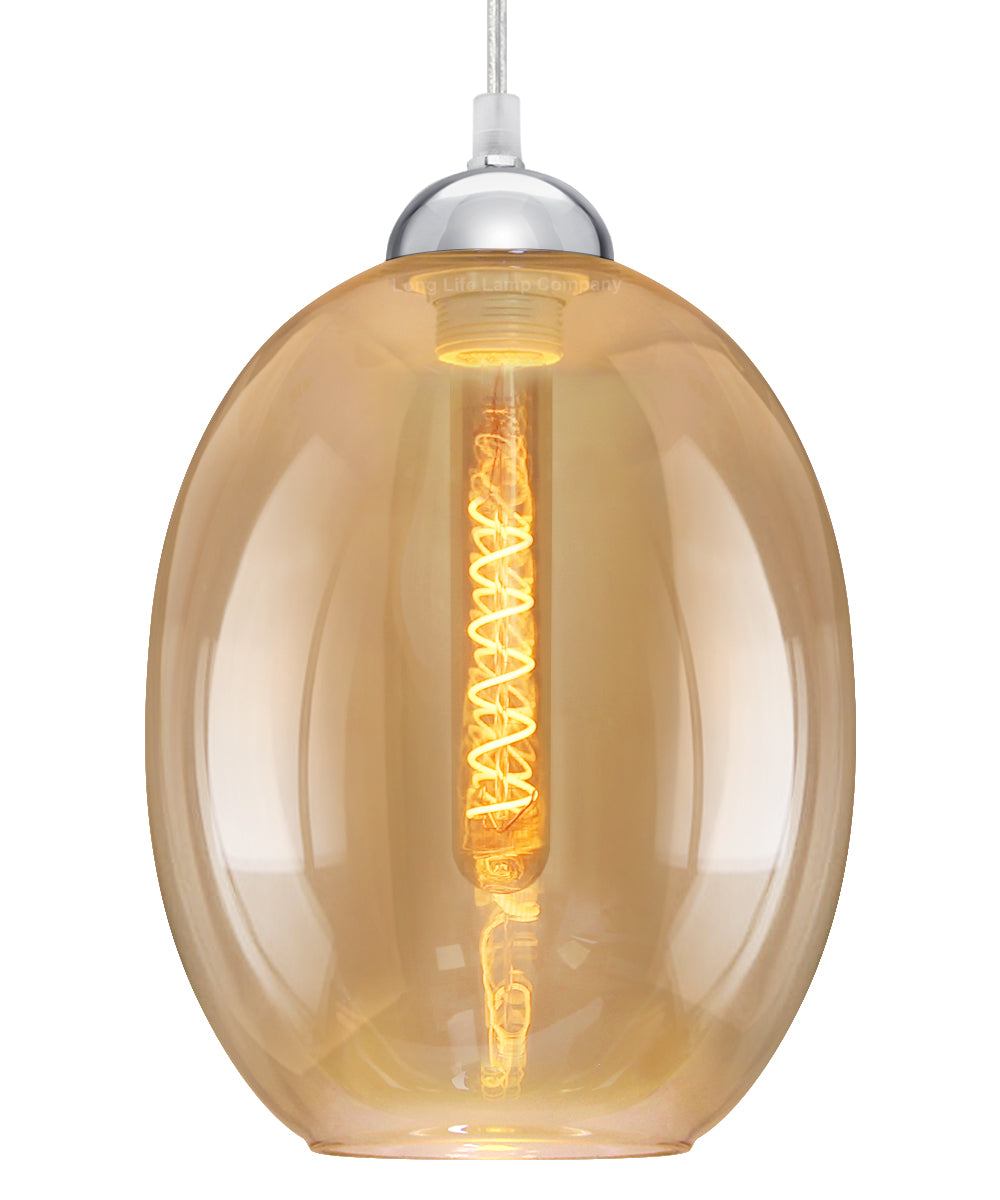 Modern Vintage Oval Glass Ceiling Pendant Light M0196