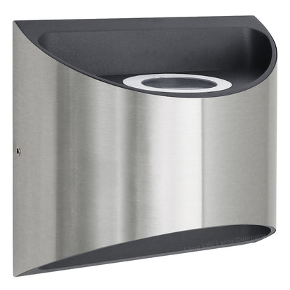 8W LED Outdoor Wall Light Warm White Stainless Steel IP54