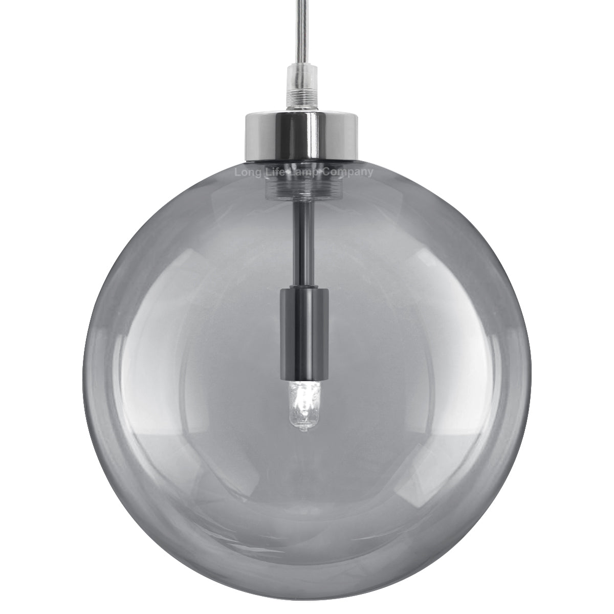 Modern Vintage Ceiling Smoked Grey Globe Pendant Light M0211