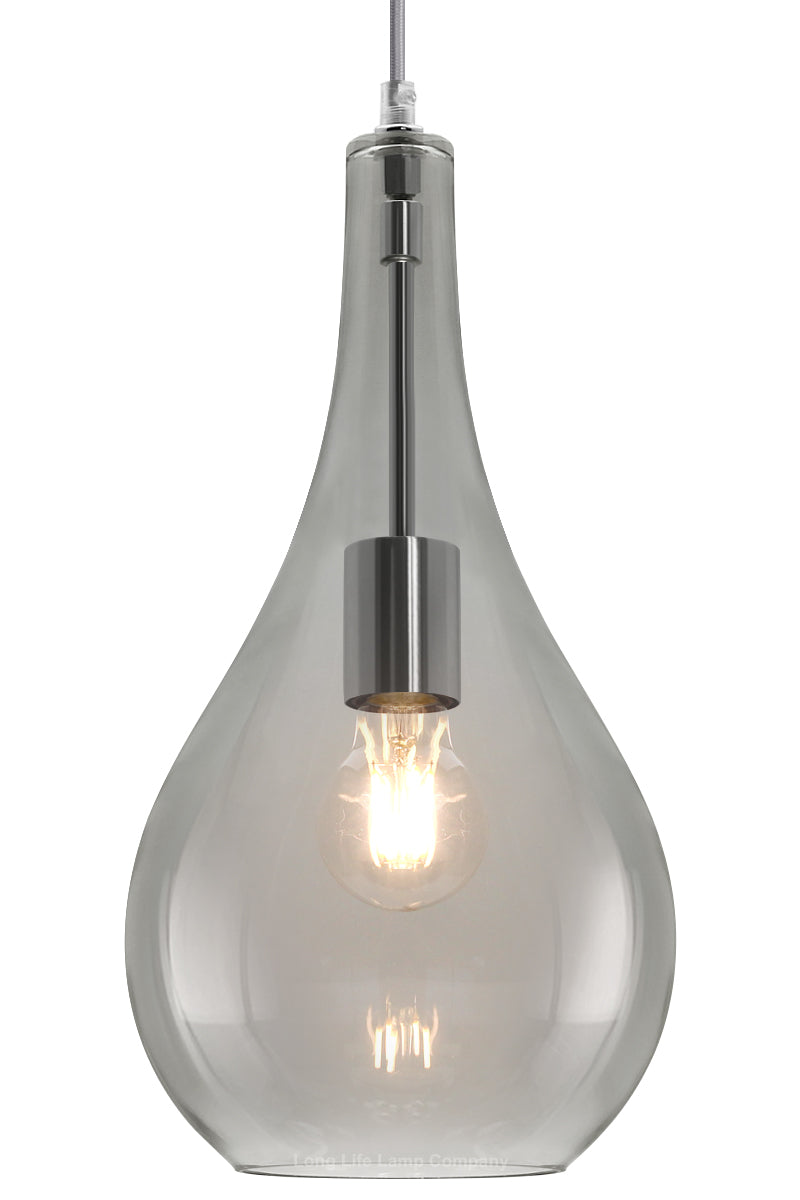 Modern Smoky Grey Glass Ceiling Pendant Light M0213
