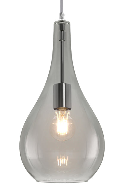 Modern Smoky Grey Glass Ceiling Pendant Light M0213