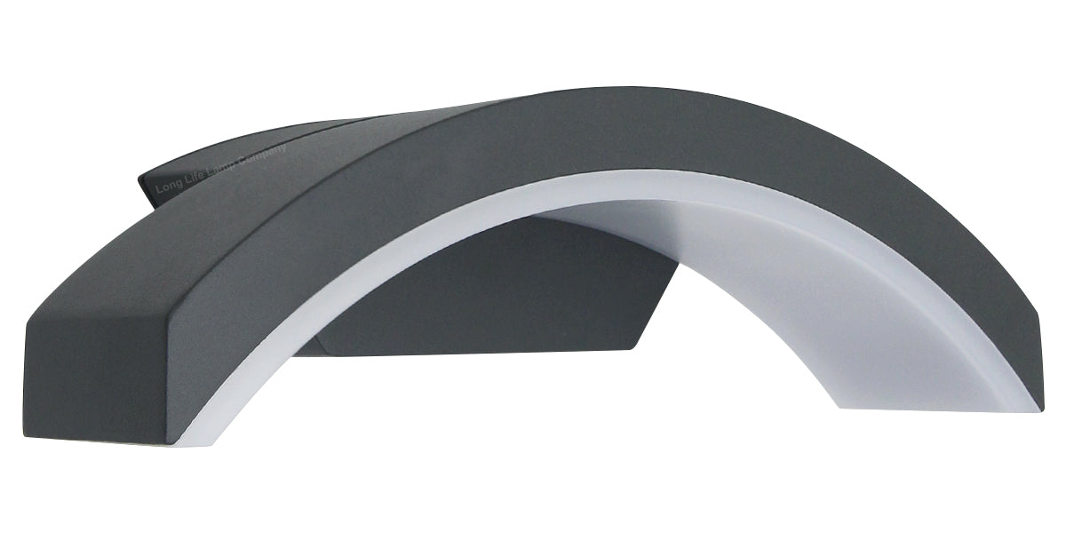 Modern Curved 7W LED Outdoor Wall Light Cool White