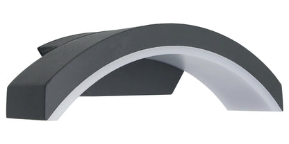 Modern Curved 7W LED Outdoor Wall Light Cool White