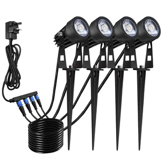 4 Pack Outdoor Garden LED Spike Lights Warm White 12v Low Voltage ZLCSK1WW