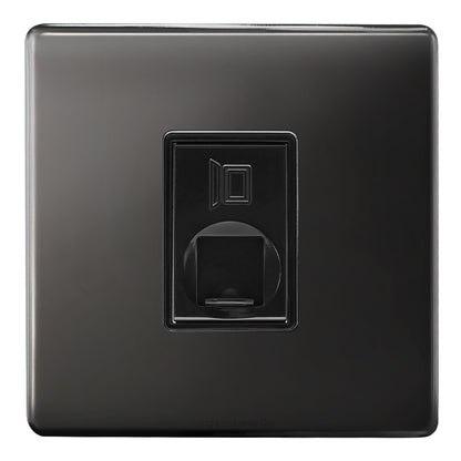 1 Gang Ethernet Port Data Socket CAT 5 Wall Plate Black Nickel Polished N442GME