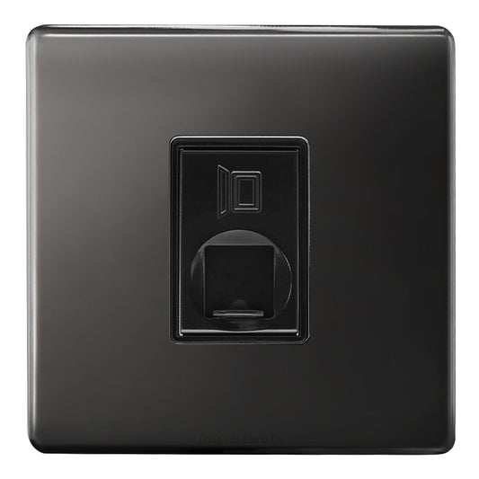 1 Gang Ethernet Port Data Socket CAT 5 Wall Plate Black Nickel Polished N442GME
