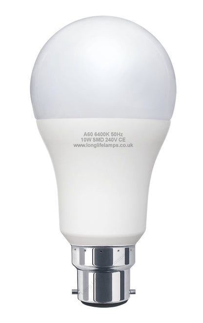 3 Pack 10w GLS LED Light Bulb Cool White B22 Bayonet A60 - Free delivery on all orders