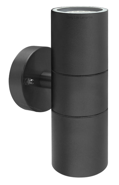 2 X Outdoor Black Double Wall Light