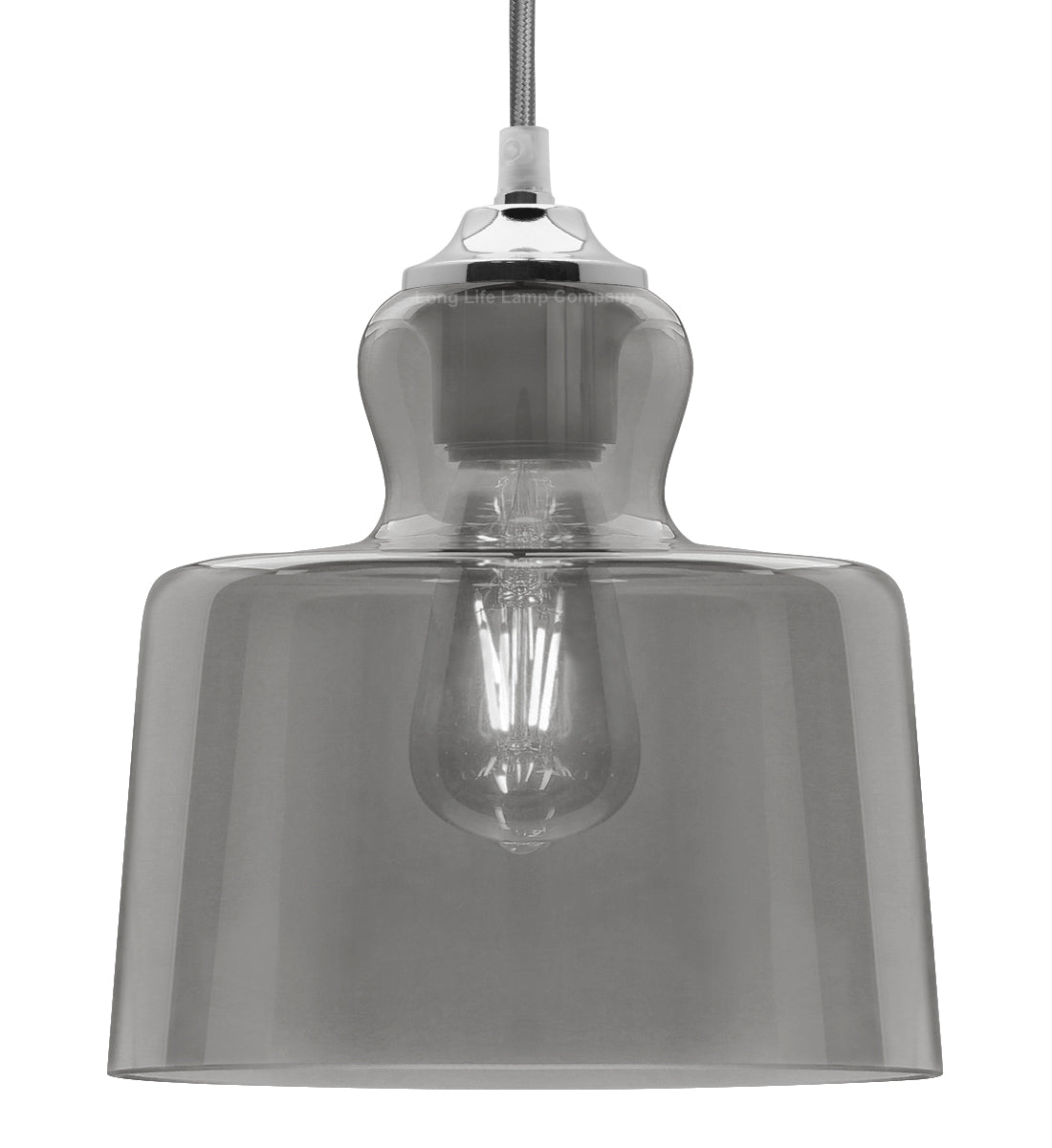 Modern Vintage Grey Smoked Glass Pendant Lamp M0224