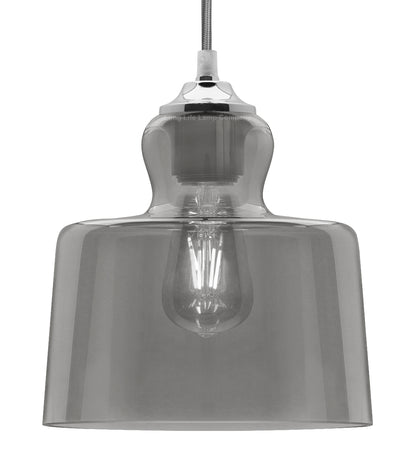Modern Vintage Grey Smoked Glass Pendant Lamp M0224
