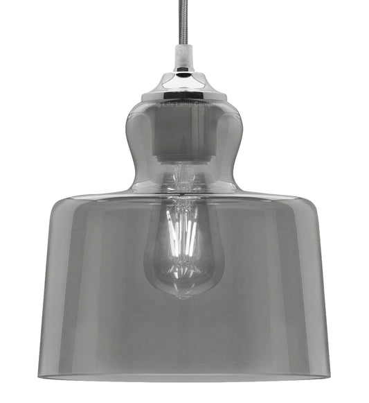 Modern Vintage Grey Smoked Glass Pendant Lamp M0224