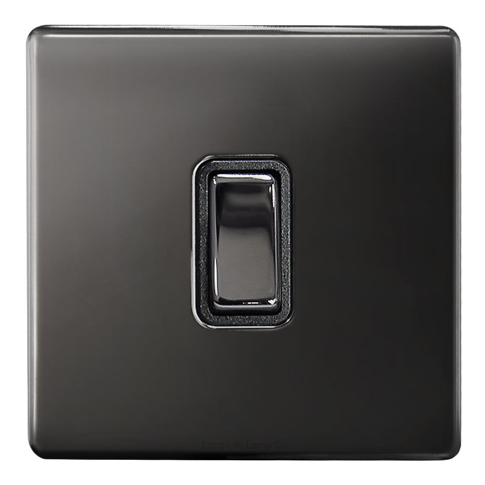 1 Gang Intermediate Single Light Switch Black Nickel Screwless Plate N313GME 