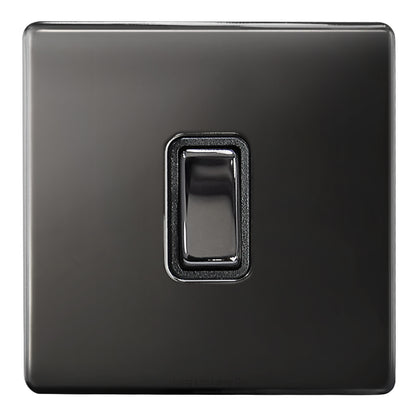 1 Gang Intermediate Single Light Switch Black Nickel Screwless Plate N313GME 