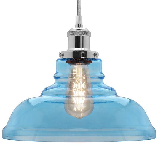 Modern Vintage Blue Glass Dome Ceiling Pendant Lamp M0235
