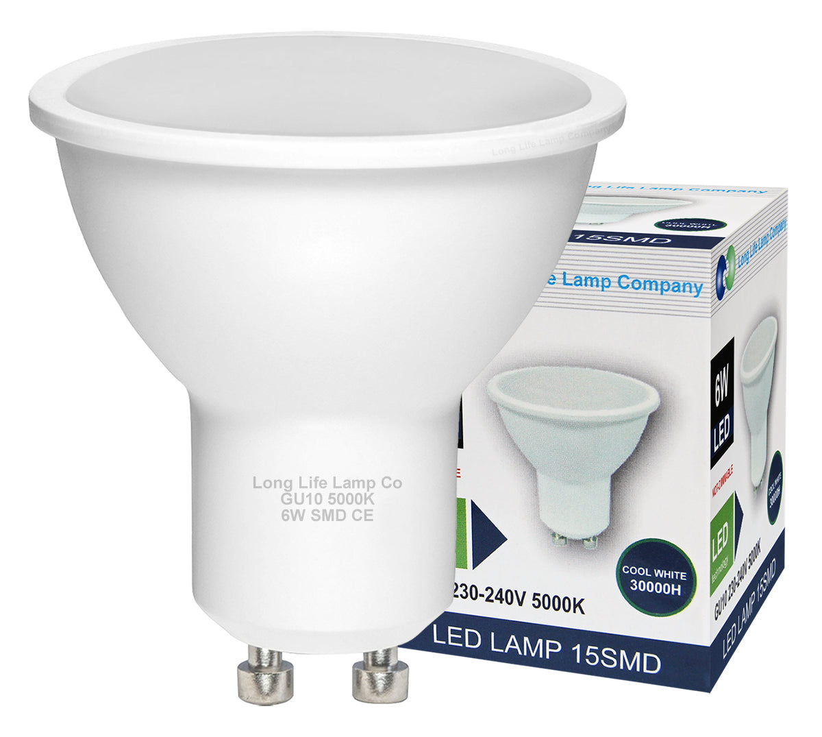 10 Pack 6w SMD LED Light Bulb GU10 50w Brightness Cool White