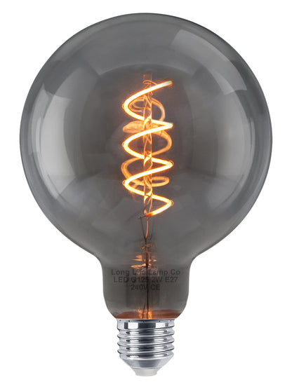 2w Vintage LED G125 Bulb E27 Spiral Filament Smoke Grey