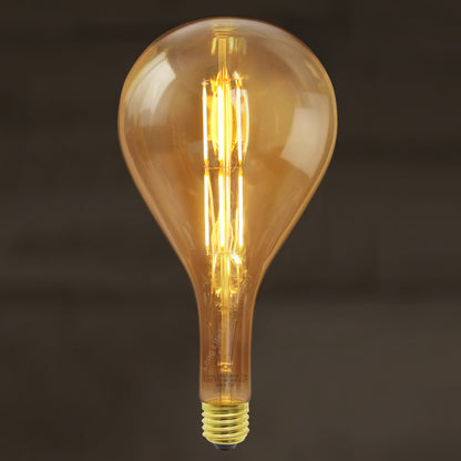8W Pear Shape Antique Vintage LED E27 Large Smoked Glass