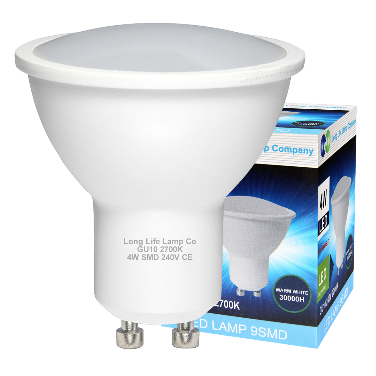 10 Pack 4w LED GU10 High Brightness Warm White - Free delivery on all orders
