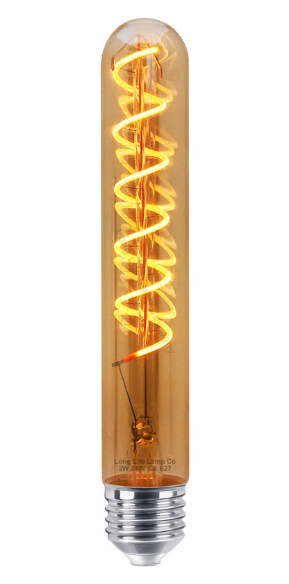 Vintage LED 2W T30 Teardrop Spiral Tube Bulb E27
