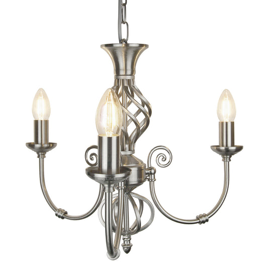 Vintage Ceiling Pendant Light Brushed Chrome Antique Hanging Chandelier Candle Lantern H3039