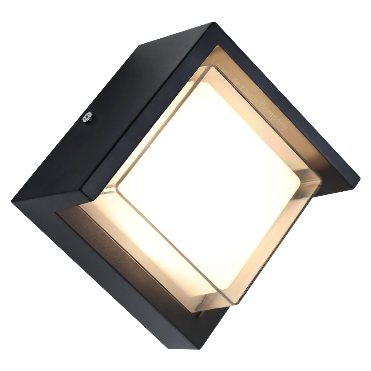 12W Outdoor Modern Square Black LED Wall Light Opal Diffuser 3000K ZLC363B