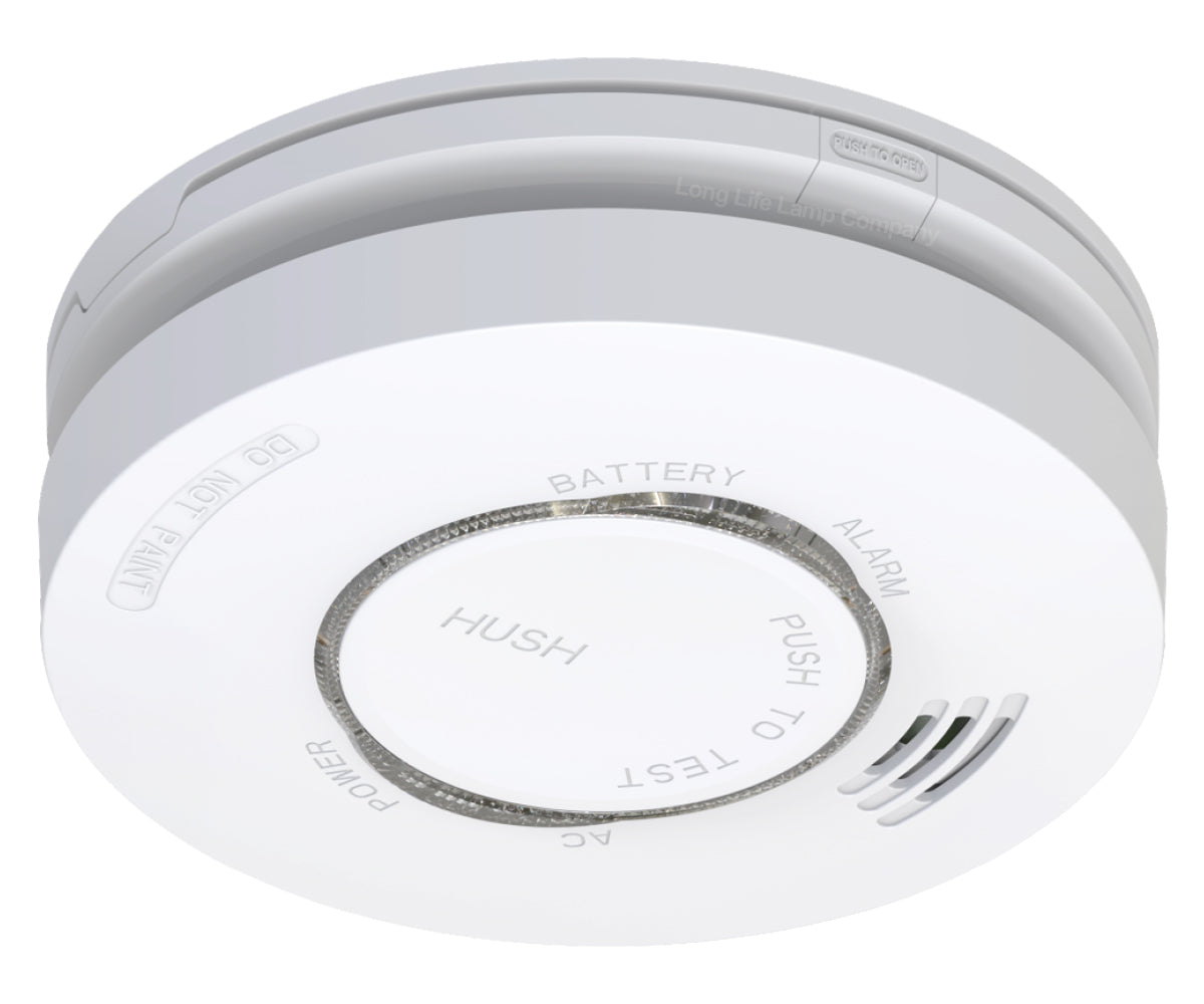 Sensor Smoke Alarm 240v Mains Operated with Battery Back Up Photoelectric Detector 