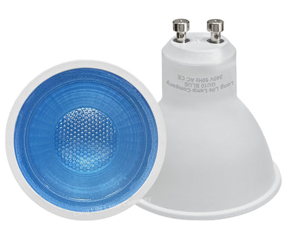 2 Pack LED GU10 Blue Light Bulb 5w with Blue Lens Diffuser