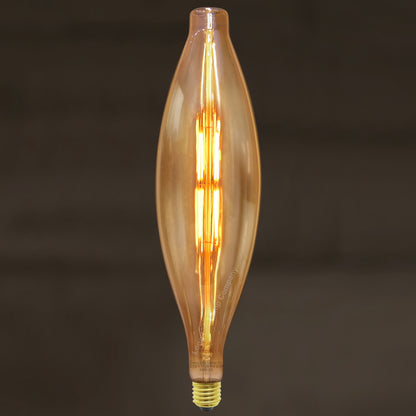 8w Tubular Antique Vintage LED E27 Smoked Glass