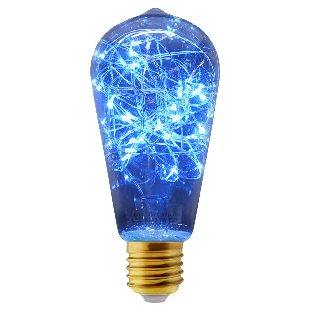 1w  E27 ST58 LED Blue Fairy String Filament Light Light Bulb