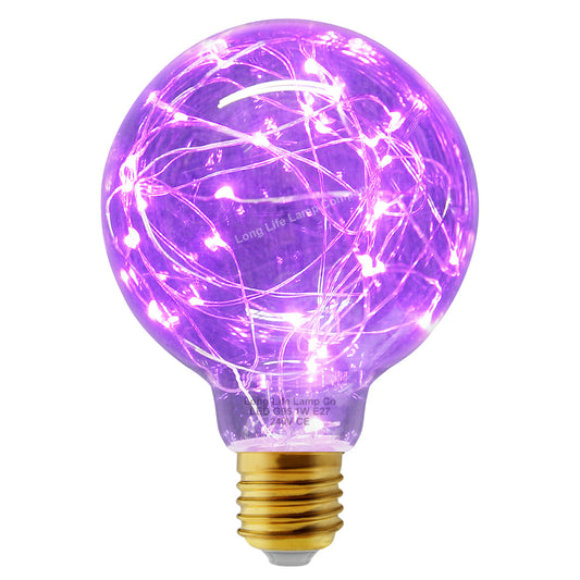 1w E27 LED Globe Decorative Light Bulb Purple G95