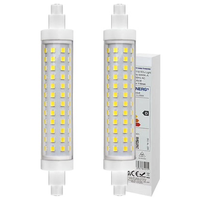 2 x R7S 118mm LED Bulb J118 Halogen Linear Replacement 12w 6000k for Flood Lights