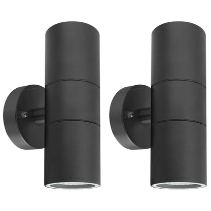 2 X Outdoor Black Double Wall Light ZLC035B