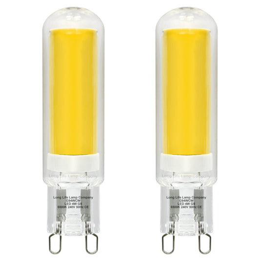 4w G9 LED Bulbs Cool White Capsule Light Bulb Glass 240v 2 Bulb or 4 Bulb