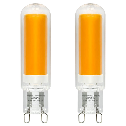 4w G9 LED Bulbs Warm White Capsule Light Bulb Glass 240v 2 Bulbs or 4 Bulbs