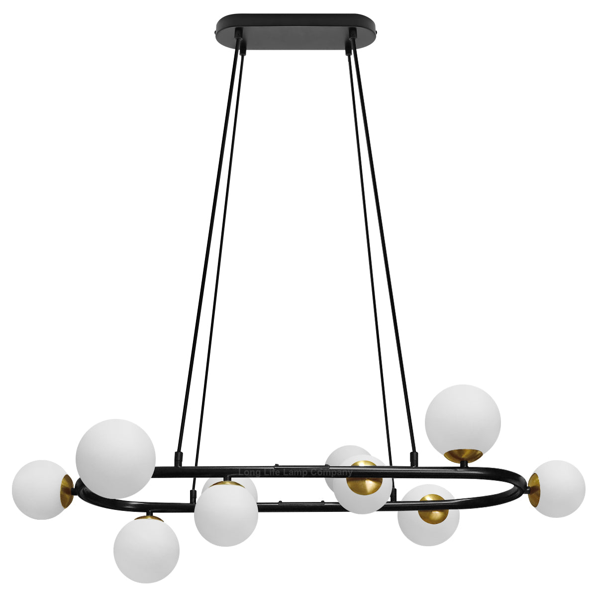 Modern Ceiling Black Circular Bar Pendant Light Globe Frosted Glass Lamp Shades K402 with G9 LED