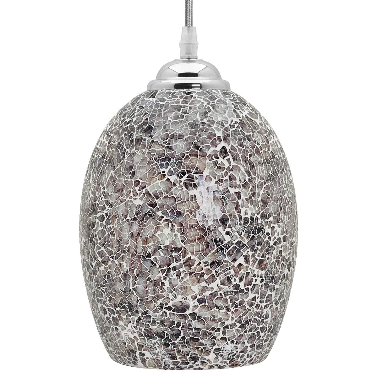 Vintage Ceiling Crackle Grey Mosaic Glass Pendant Light K425