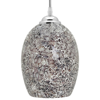 Vintage Ceiling Crackle Grey Mosaic Glass Pendant Light K425