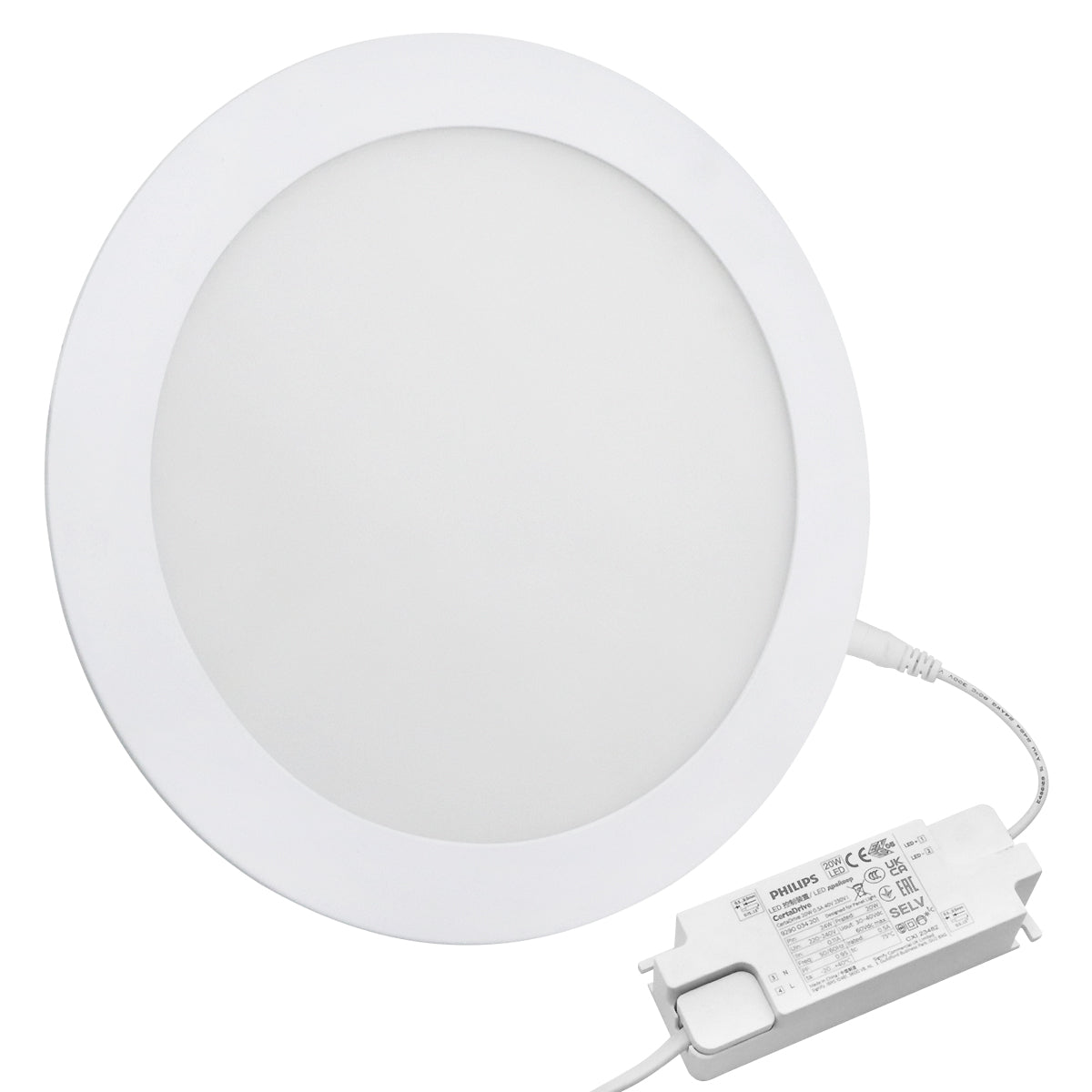 18w Recessed LED Round Panel Light 6500K Continuous Running Hours Philips Driver PH18WCWR
