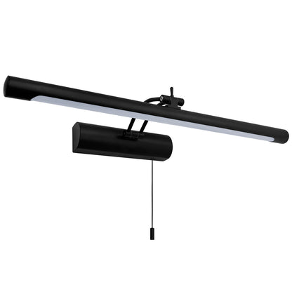 8W Black Adjustable LED Bathroom Mirror Wall Light with Pull Cord Cool White 6500K IP44 ML26