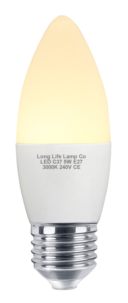 10 PACK 5W Energy Saving C37 LED Candle Light Bulb 3000K E27