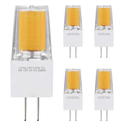 5 x G4 12v LED Bulbs Warm White 3w Replacement for 30w Halogen Capsule Light 2pin AC/DC