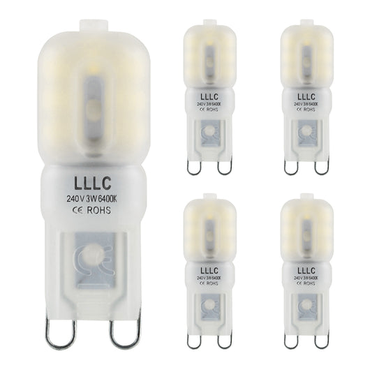 5 Multipack G9 LED Bulb 3w Equivalent 30w Replaces Halogen Capsule 240v Frosted Cover Cool White