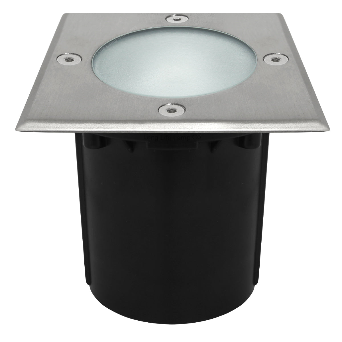 10w LED Outdoor Ground Walkover Light Square Cool White Brushed Chrome Finish GL04CW